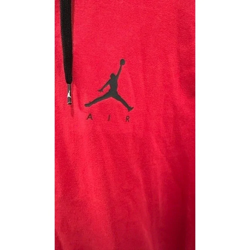 Jordan Jumpman Air Mens Large Red Full Zip Hoodie Sleeve Stripe 2010's